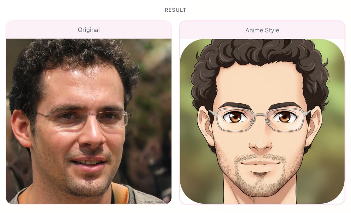 Photo to cartoon anime before and after example