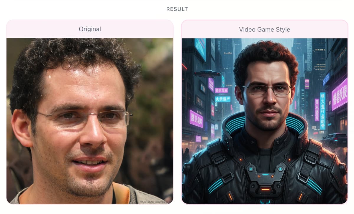 Video Game style avatar example
